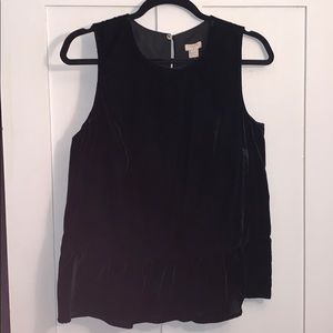 Velvet Top with Bottom Ruffle